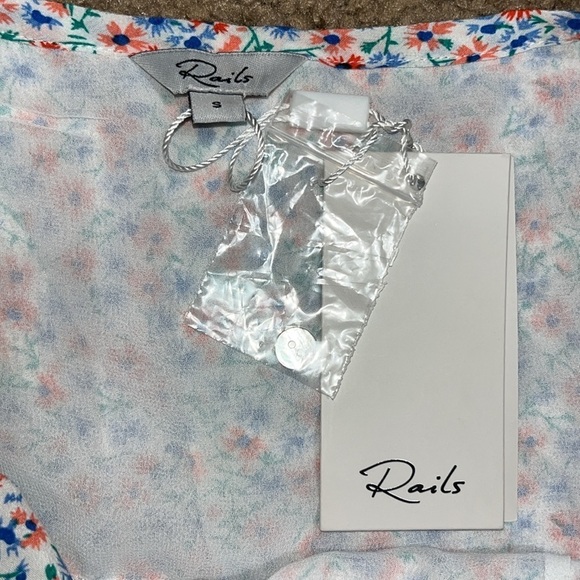 Rails Frida Midi Ruffle High Low Dress Wild Daisies Floral Small - Picture 9 of 10